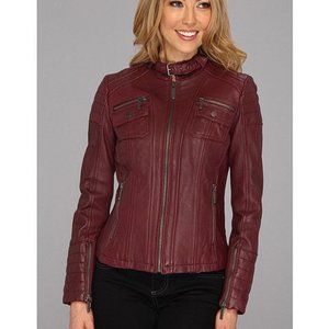 Michael Michael Kors Quilted Zip Leather Jacket